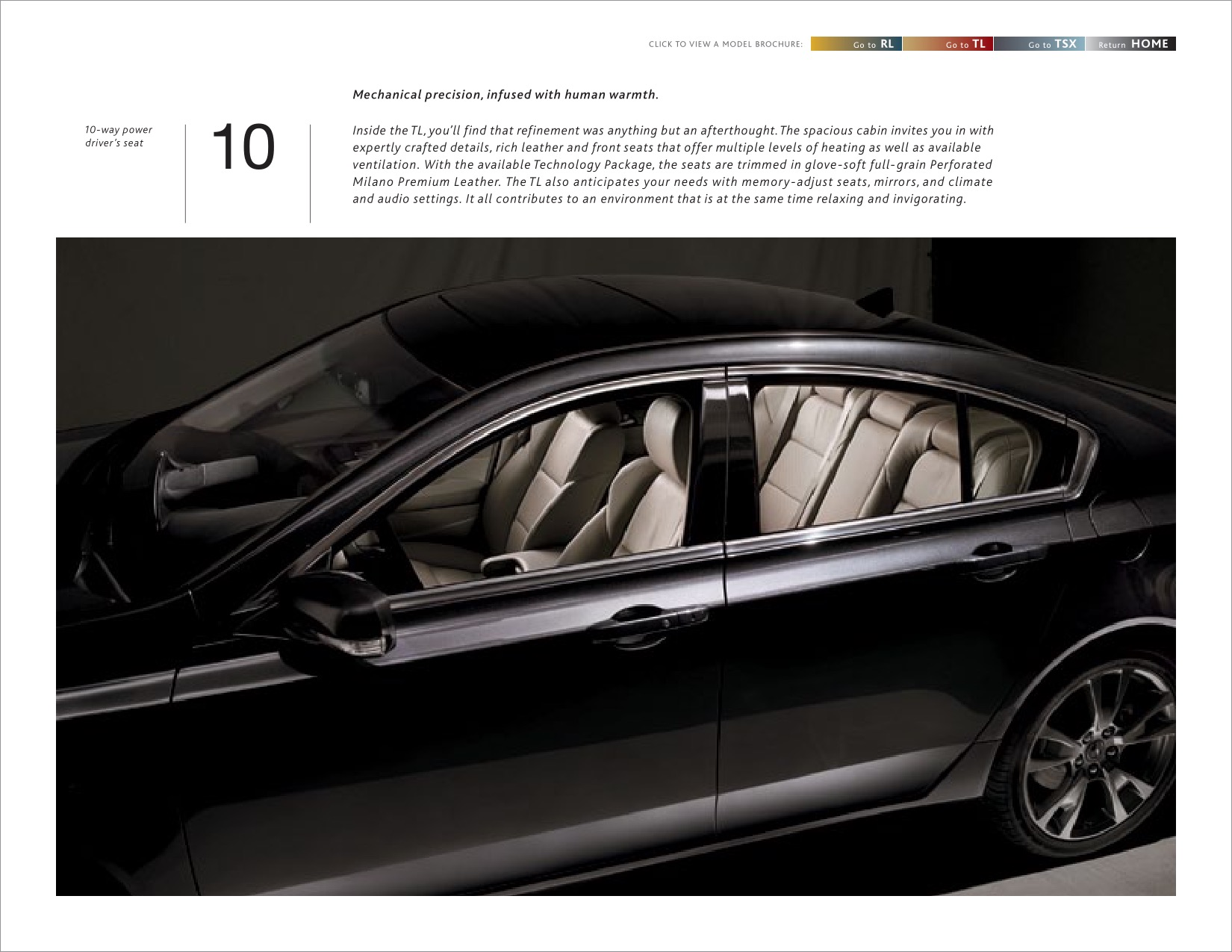 2012 Acura RL TL TSX Brochure Page 64